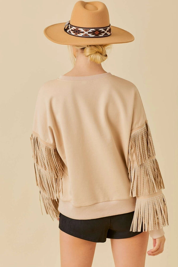 RODEO GAL FRINGE SWEATER