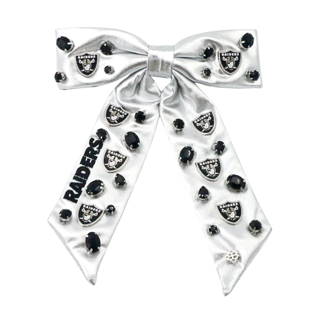 Las Vegas Raiders Silver Bow Barrette