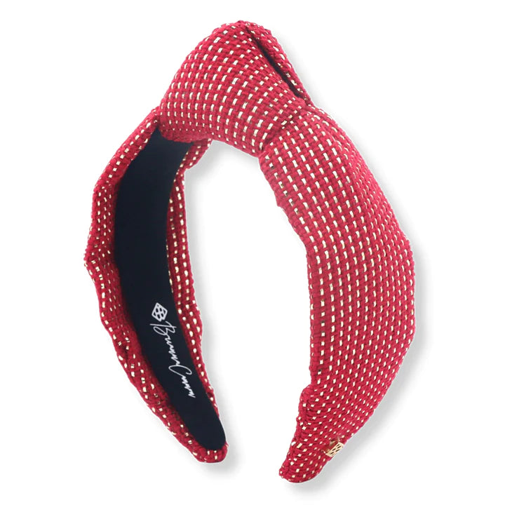 Red Solid Tweed and Gold Headband/ Child