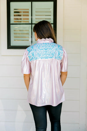 REESE TOP PINK IRISDESCENT TOP