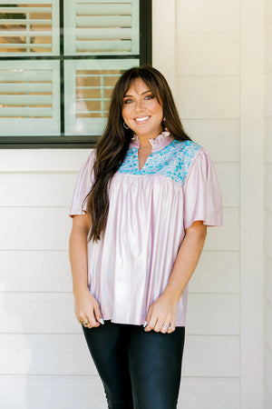 REESE TOP PINK IRISDESCENT TOP
