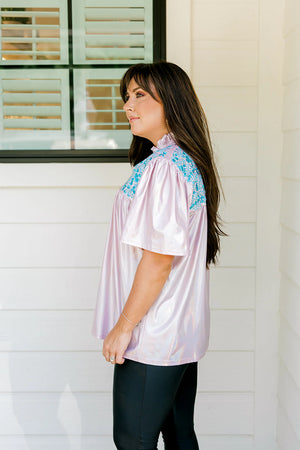 REESE TOP PINK IRISDESCENT TOP