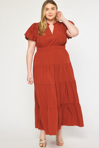 Rust Autumn Maxi Dress