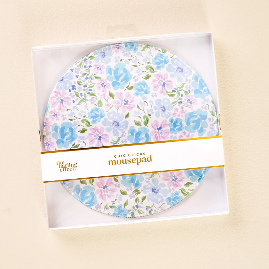 Chic Clicks Mouse Pad-Secret Garden Blue