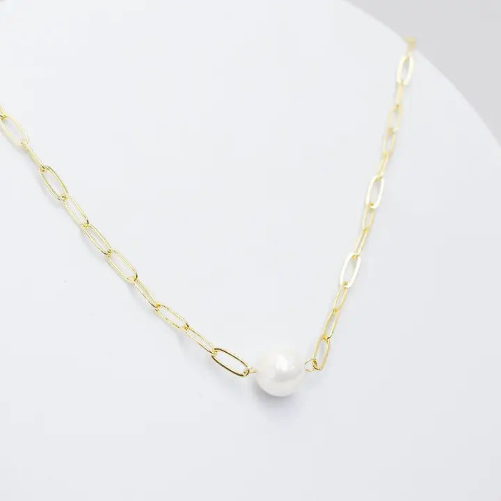 Single Pearl Gold Necklace