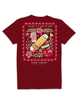 SIMPLY SOUTHERN CARMINE TEACHER TEE