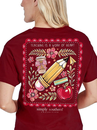 SIMPLY SOUTHERN CARMINE TEACHER TEE