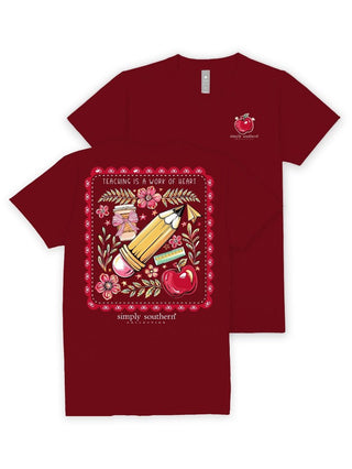 SIMPLY SOUTHERN CARMINE TEACHER TEE