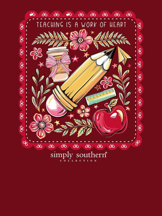 SIMPLY SOUTHERN CARMINE TEACHER TEE