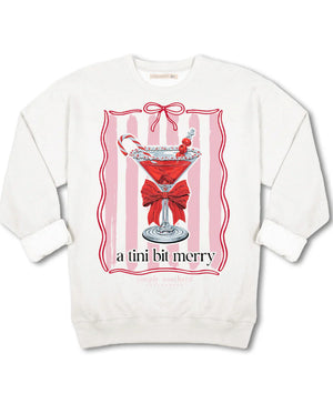 Simply Southern A Tini Bit Merry Crewneck – Women’s White