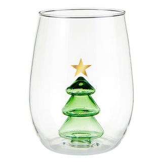 STEMLESS WINE GLASS WITH FIGURINE TREE