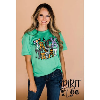 TRICK OR TREAT GREEN TEE