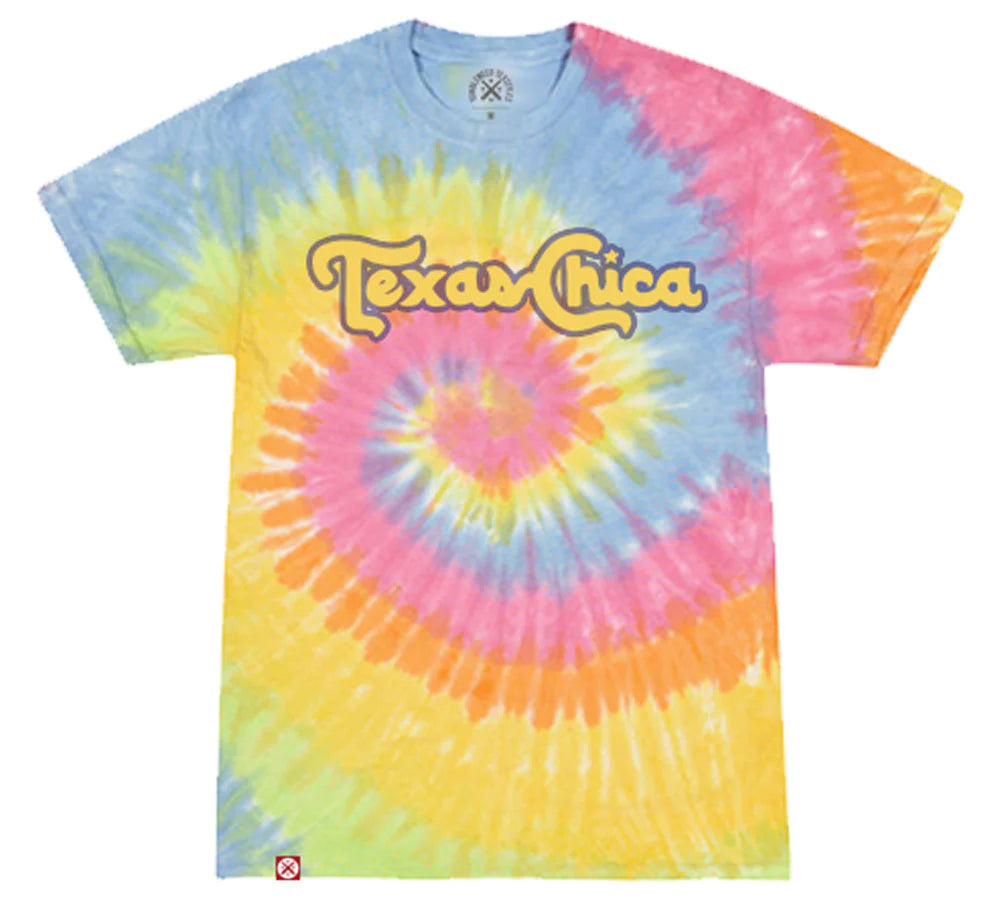 TEXAS CHICA TIE DYE CREW NECK TEE