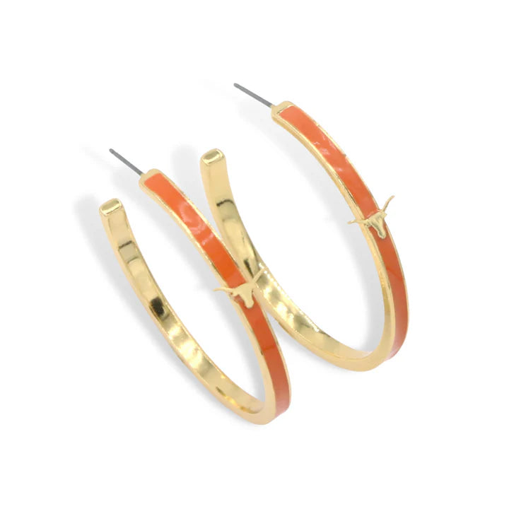 TEXAS LOGO HOOP EARRINGS