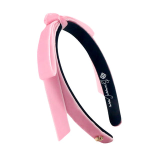 BRIANNA CANNON THIN LIGHT PINK RIBBON BOW HEADBAND