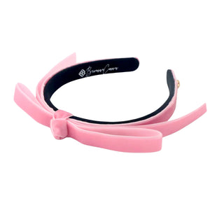 BRIANNA CANNON THIN LIGHT PINK RIBBON BOW HEADBAND