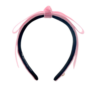 BRIANNA CANNON THIN LIGHT PINK RIBBON BOW HEADBAND