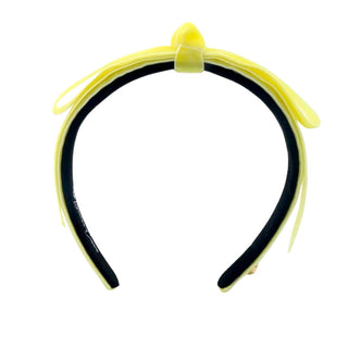 BRIANNA CANNON THIN YELLOW VELVET RIBBON BOW HEADBAND