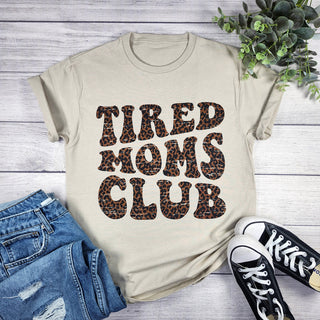 TIRED MOM CLUB LEOPARD TEE