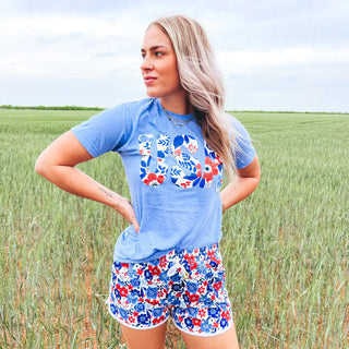 USA FLORAL TEE