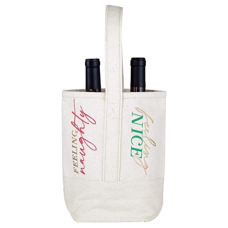 NAUGHTY NICE DOUBLE BOTTLE WINE TOTE