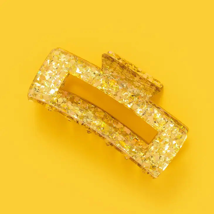 YELLOW CONFETTI CLAW CLIP