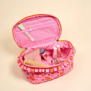 Glam & Go Quilted Cosmetic Bag–Poppin' Petals Hot Pink