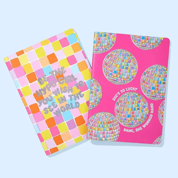 Notebook Set - Disco Ball + Motivational - Ek - 2 Piece Set