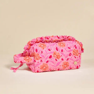 Essentials Quilted Cosmetic Pouch–Poppin' Petals Hot Pink