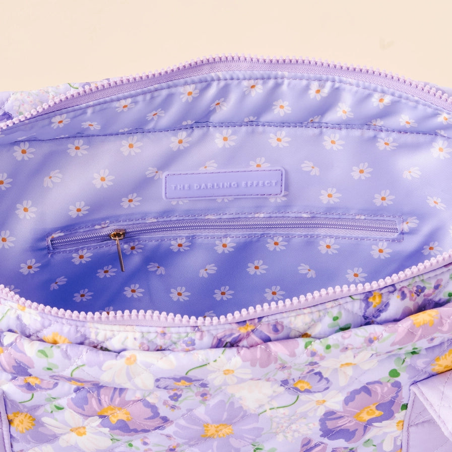 The Everyday Quilted Tote Bag-Bouquet Beauty Purple