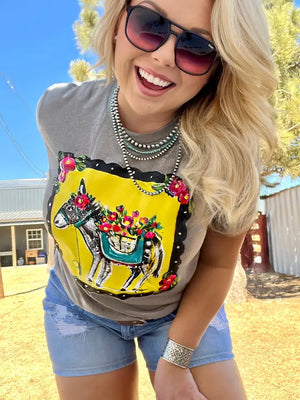 Callie Ann Stelter Hand Painted Burro Tee