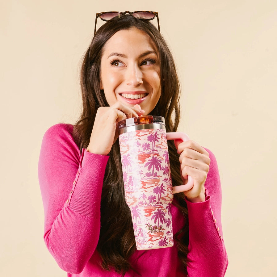 Paradise Palms-40 oz Lifestyle Flip Straw Tumbler
