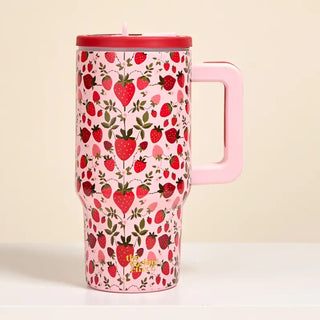 20 oz Lifestyle Flip Straw Tumbler-Strawberry Fields