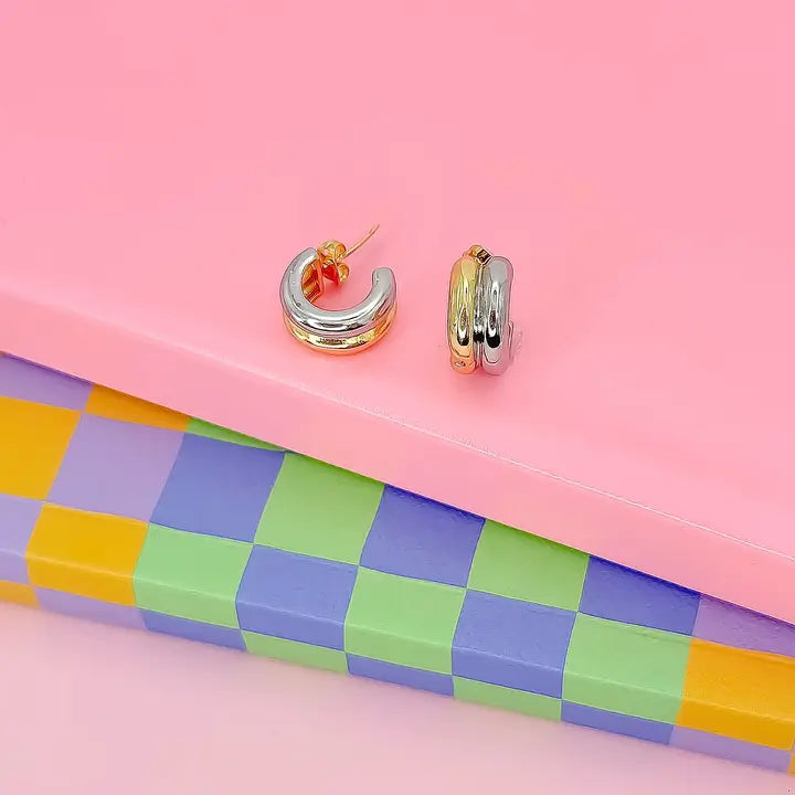 Double Color Chunky Huggie