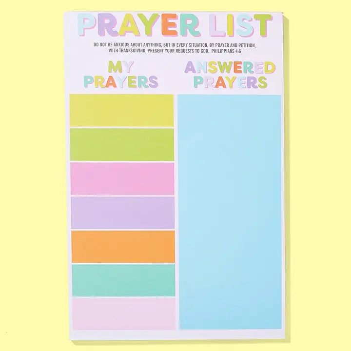 Prayer List Notepad - "My + Answered Prayers" - 50 Sheets