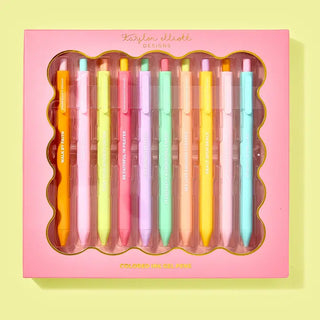 PINK Gel Pen Set - Motivational - Faith - Asst Colors - 10 Pc Set