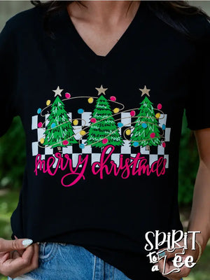 TREES WITH CHECKER TEE