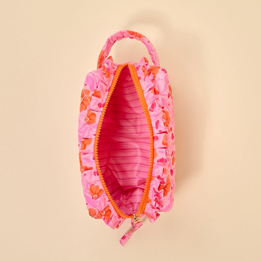 Essentials Quilted Cosmetic Pouch–Poppin' Petals Hot Pink