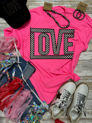 FUNKY CHECKERED LOVE TEE