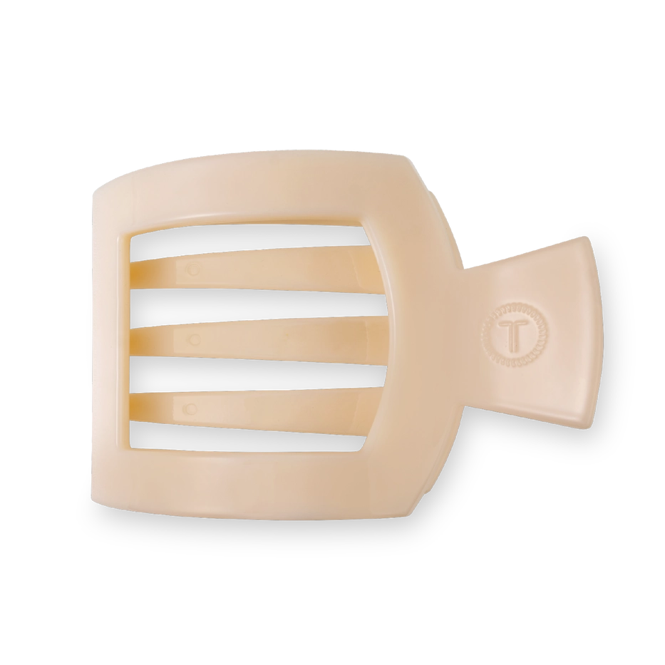 Almond Beige Large Flat Square Clip