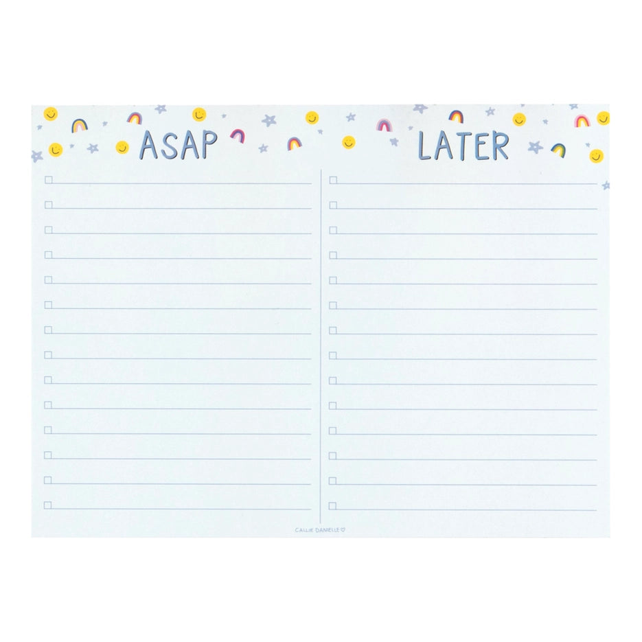Asap & Later Checklist Notepad