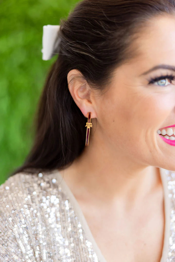 TEXAS A&M LOGO HOOP EARRINGS