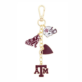 Texas A&M Aggies Heart Cluster Bag Charm