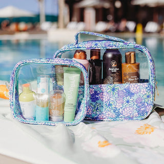 Clearly Chic Cosmetic Bag Set–Coastal Cove