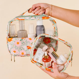 Bouquet Beauty Sage-Clearly Chic Cosmetic Bag Set