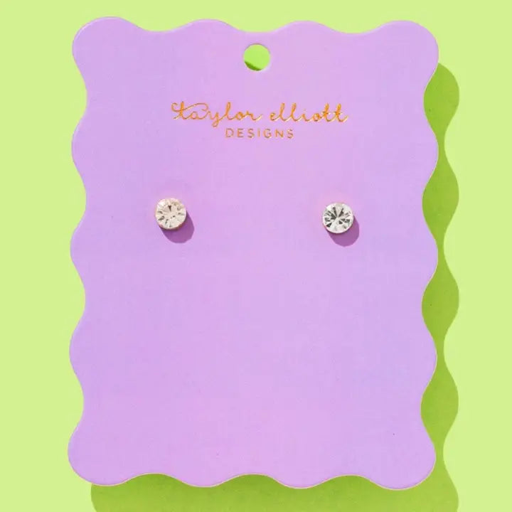 Maren Stud Earrings - Bezel Gems