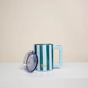 Sicily Stripes Teal 14 oz Insulated Mug