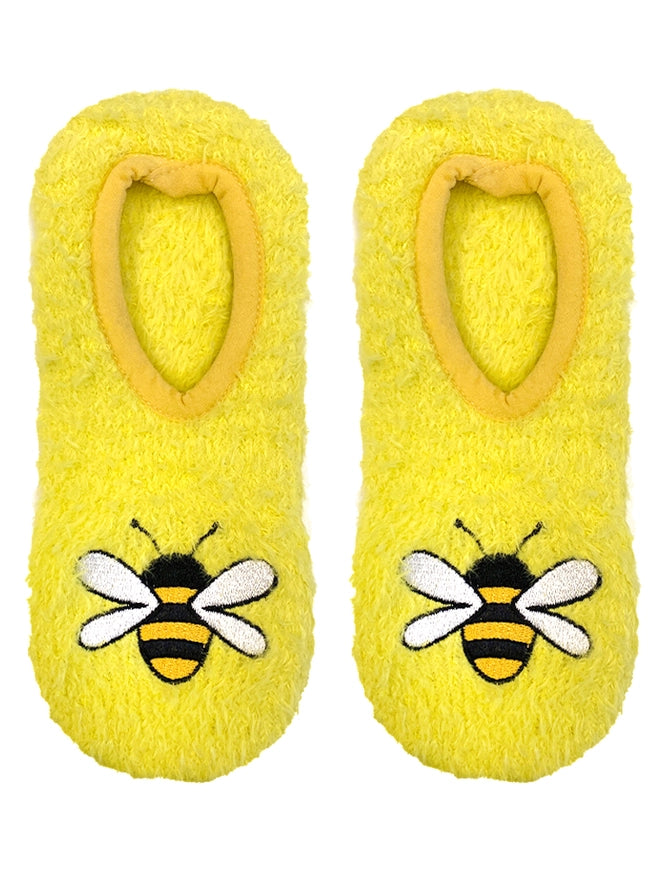 Fuzzy Bee Slipper socks