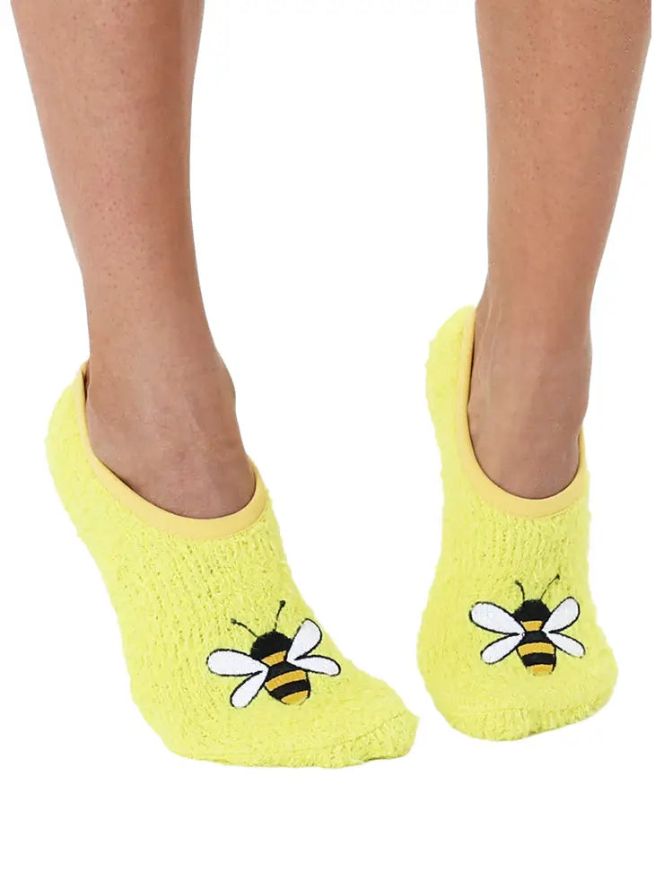 Fuzzy Bee Slipper socks