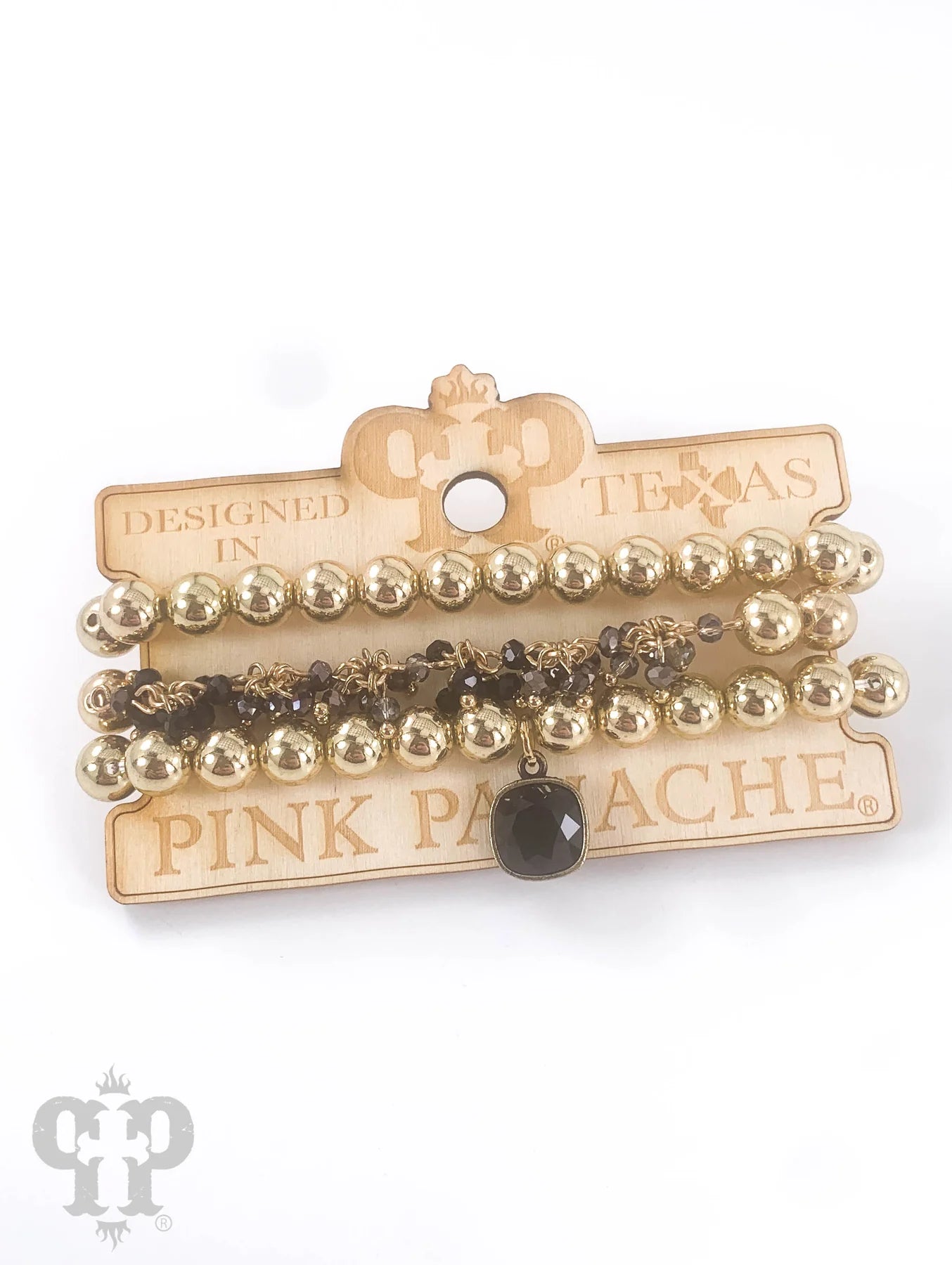 Black cluster pink panache bracelet set